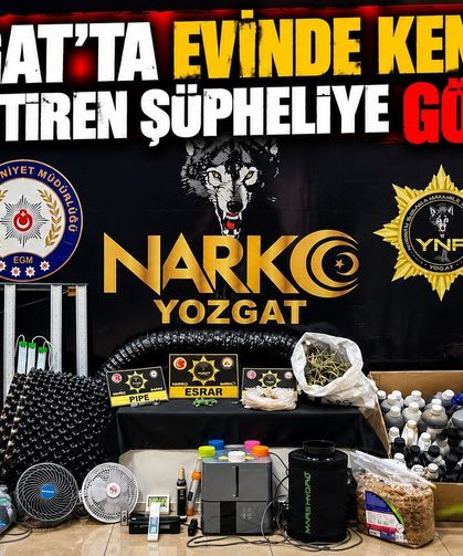 Yozgat'ta Evinde Kenevir Yetiştiren Şüpheliye Gözaltı
