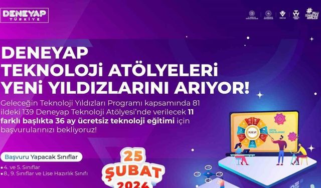 Deneyap teknoloji atölyeleri başvuruları başladı