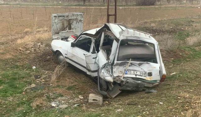 Karaman’da tır otomobile arkadan çarptı: 1 yaralı