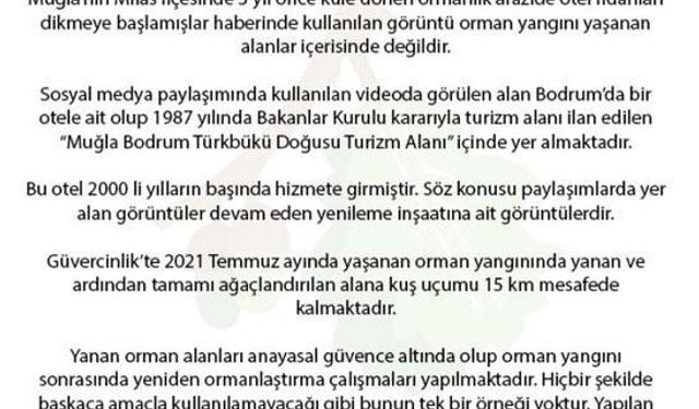 Orman Genel Müdürlüğünden, Midas’taki 3 yıl önce yanan ormanlık araziye ilişkin açıklama