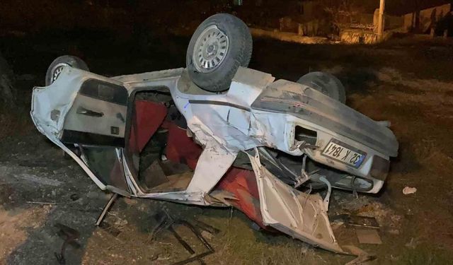 Burdur’da alkollü sürücünün kullandığı otomobil şarampole devrildi: 1’i ağır 3 yaralı