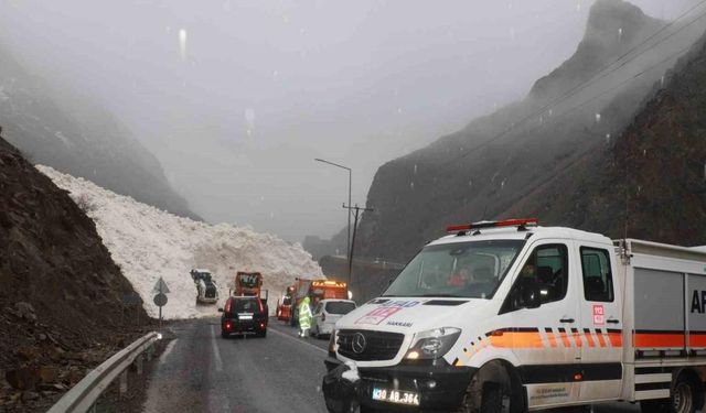 Hakkari-Çukurca kara yolu çığdan temizleniyor