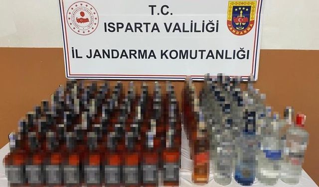 Isparta’da 123 litre kaçak alkol ele geçirildi