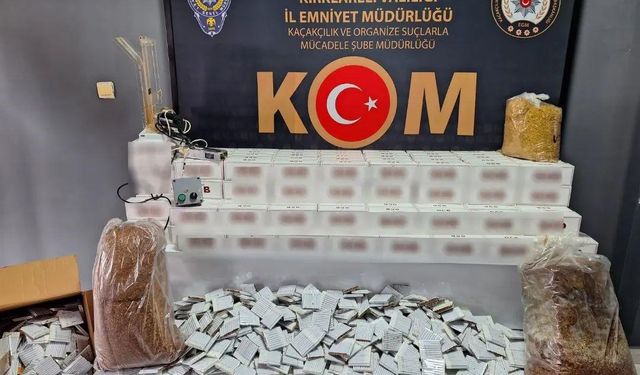 Kırklareli’nde kaçakçılık operasyonu: 57 bin makaron ele geçirildi