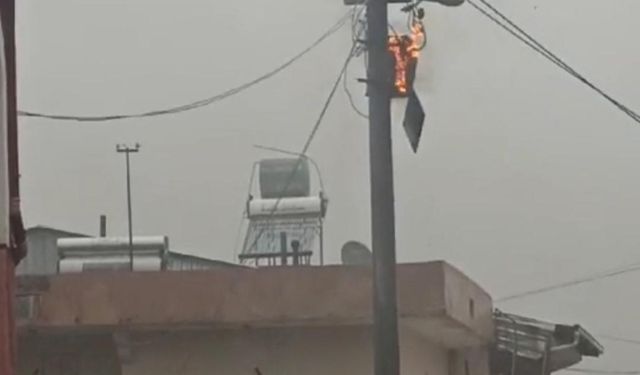 Mardin’de elektrik sayaçlarının içinde olduğu otomasyon panosu yandı