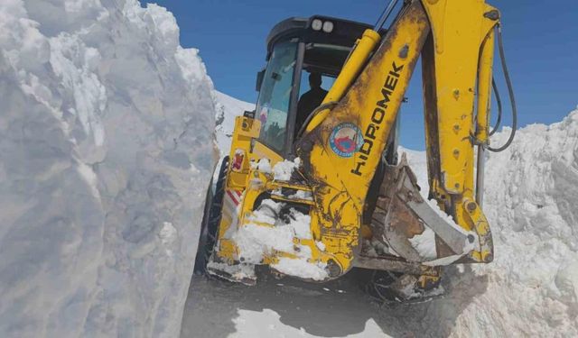 Süphan Dağı eteklerinde zorlu yol açma çalışması