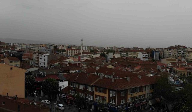 Eskişehir’de toz aşımının etkisi havadan görüntülendi