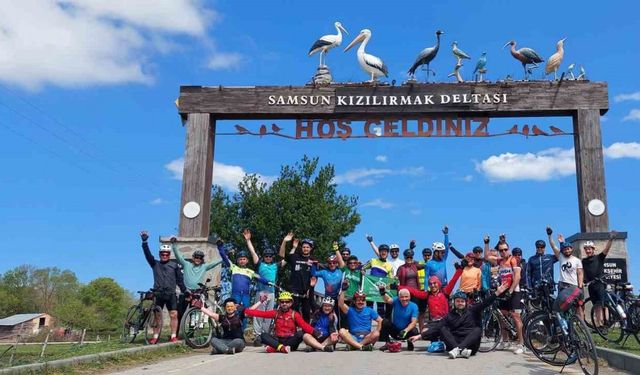 Kızılırmak Deltası’na bisiklet turu: 104 km pedal çevirdiler