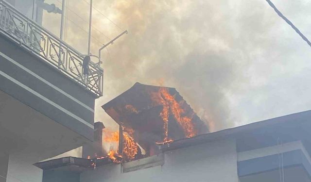 Ordu’da çatı katı alevlere teslim oldu