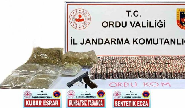 Ordu’da jandarma ekiplerin uyuşturucu operasyonu: 3 tutuklama