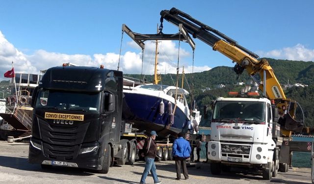 500 bin Euroluk sürat teknesinin yolculuğu kara yolunda bitti