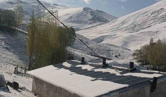 Ağrı’nın yüksek kesimleri Mayıs ayında karla kaplandı