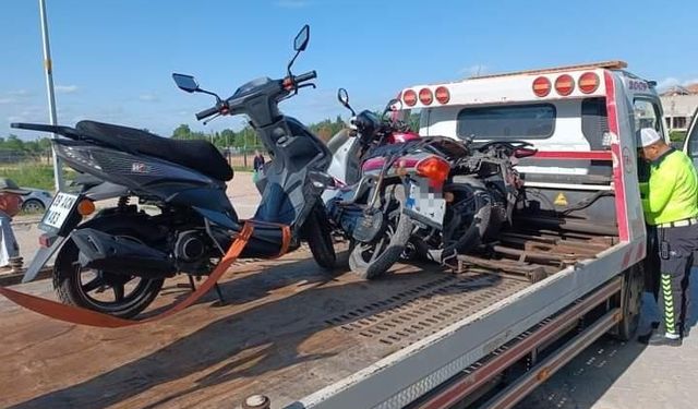 Babaeski’de motosikletlere sıkı denetim: 6 motosiklet trafikten men edildi