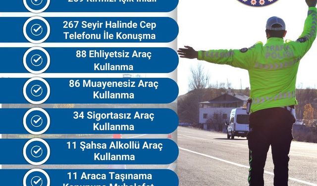 Bingöl’de nisan ayında araçlara 6 milyon 306 bin lira ceza kesildi