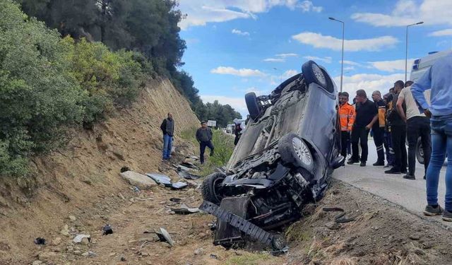 Burdur’da kontrolden çıkan otomobil şarampole devrildi: 1 yaralı