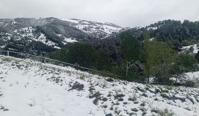 Çorum’da mayıs ayında kar sürprizi