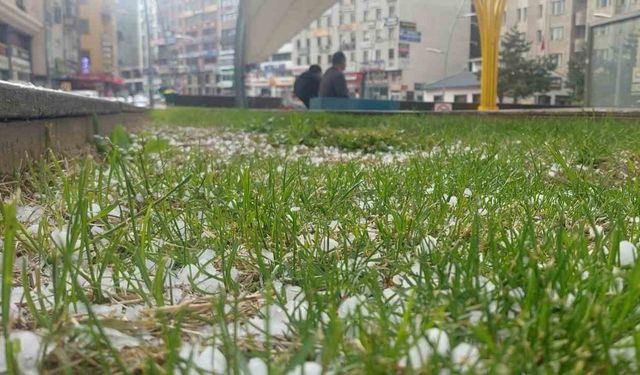 Erzurum’da dolu etkili oldu