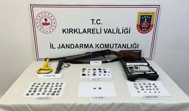 Kırklareli’nde tarihi objeler ele geçirildi