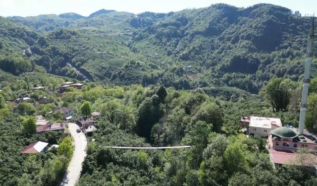 Mahallenin ihtiyaçları için inşa edilen asma köprü vatandaşların ilgi odağı oldu