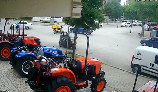 Otomobille çarpışan motosikletli kurye yaralandı