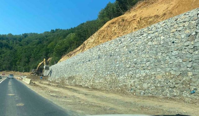 Zonguldak-Ereğli yolundaki heyelan sonrası çalışmalar devam ediyor