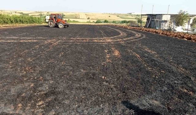 Babaeski’de 2.5 dönüm buğday tarlası küle döndü