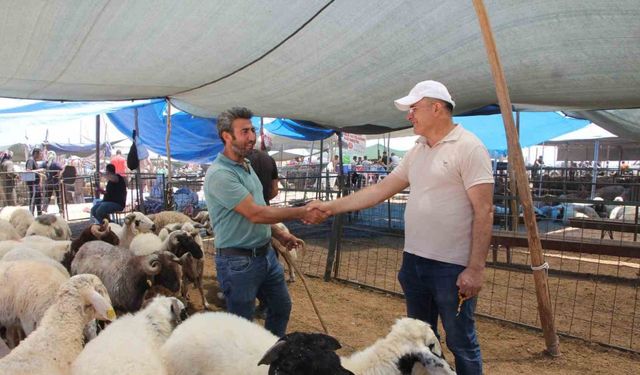 Bayramın ilk gününde kurban pazarında hareketlilik