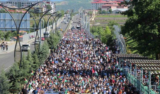 Bingöl’de yaklaşık 15 bin kişi Gazze için yürüdü