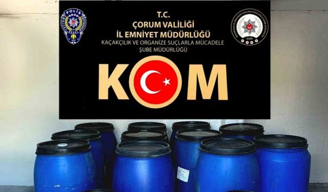 Çorum’da 3 bin litre kaçak içki ele geçirildi