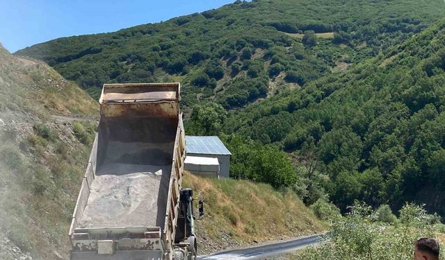 Muş’ta etkili olan sıcaklar asfaltı eritti