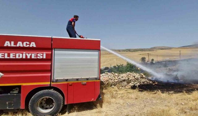 Alaca itfaiyesinden anız yangını uyarısı