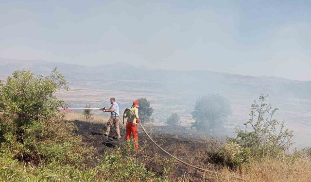 Bingöl’de çıkan yangın ormanlık alana sıçramadan söndürüldü