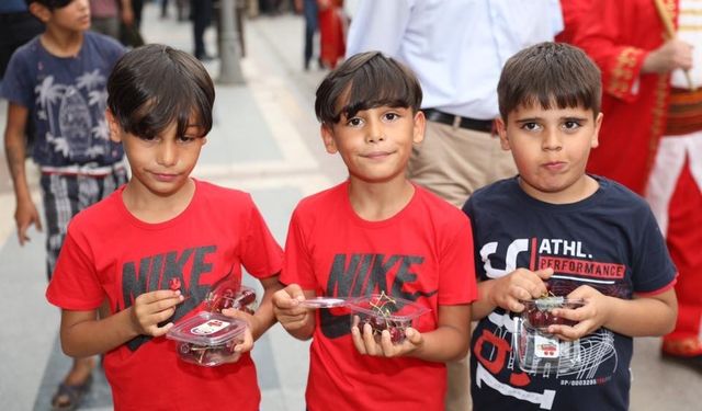 Festival coşkusu: 1 ton kiraz dağıtılacak