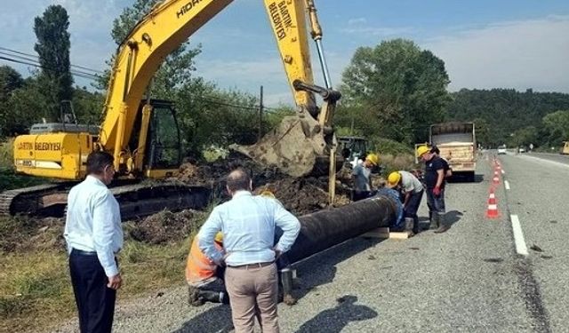 Bartın’da su ishale hattında bakım ve onarım çalışma yapıldı