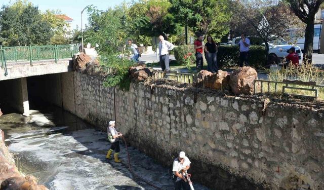 Bozüyük’te açık kanal temizliği