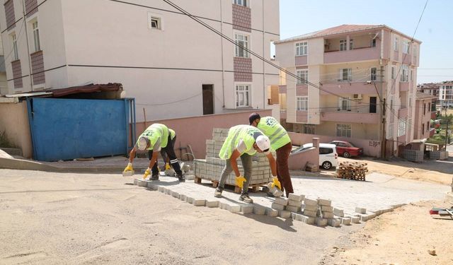 Gebze’de 600 metrelik parke yol yapıldı