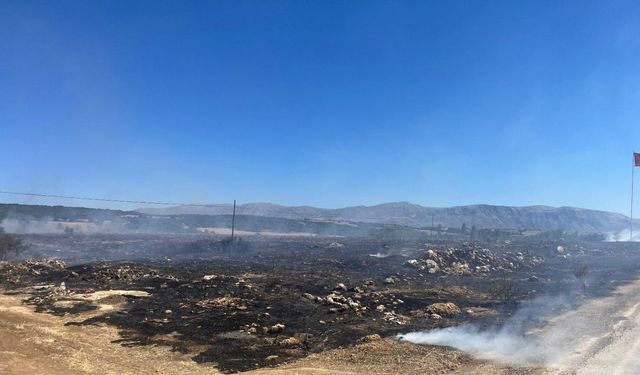 Isparta’da çıkan anız yangını büyümeden söndürüldü