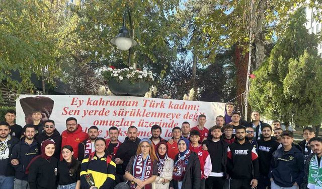 Bilecik’te taraftar gruplarından kadına ve çocuğa yönelik şiddete karşı karanfilli eylem