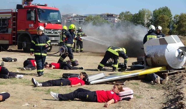 Çanakkale’de uçak kazası tatbikatı