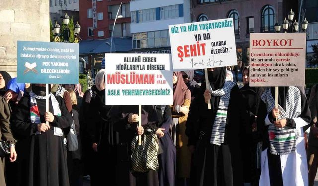 Erzurum’da sağlıkçıların Gazze için sessiz yürüyüşü