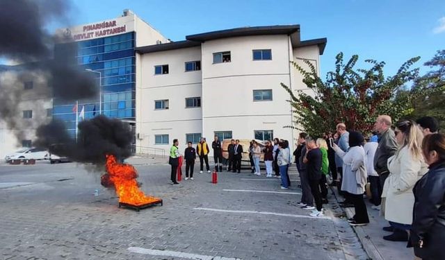 Pınarhisar Devlet Hastanesi’nde yangın tatbikatı