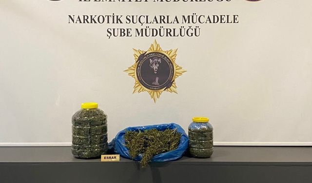 Samsun’da 6 kilo 700 gram esrar ele geçirildi