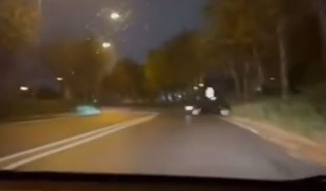 Başakşehir’de yolu kapatıp drift atan sürücü yürekleri ağza getirdi