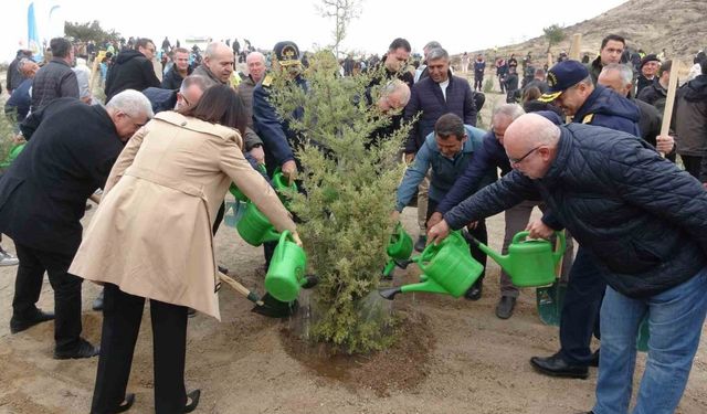 Çanakkale’de Milli Ağaçlandırma Günü çerçevesinde 34 bin 500 bin fidan toprakla buluştu