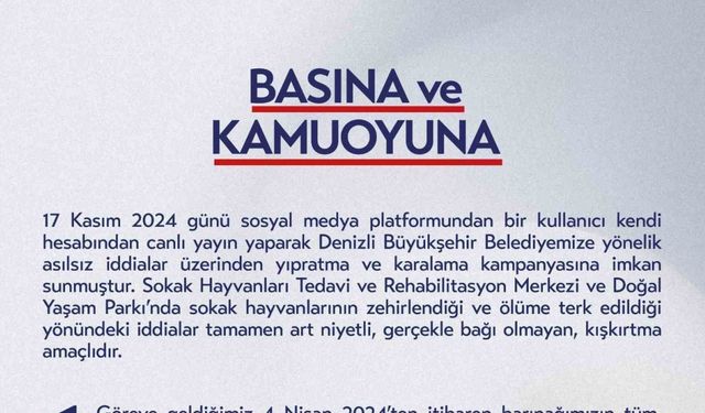 Denizli Büyükşehir Belediyesi; “Barınağımızın kapısı tüm Türkiye’ye açıktır”