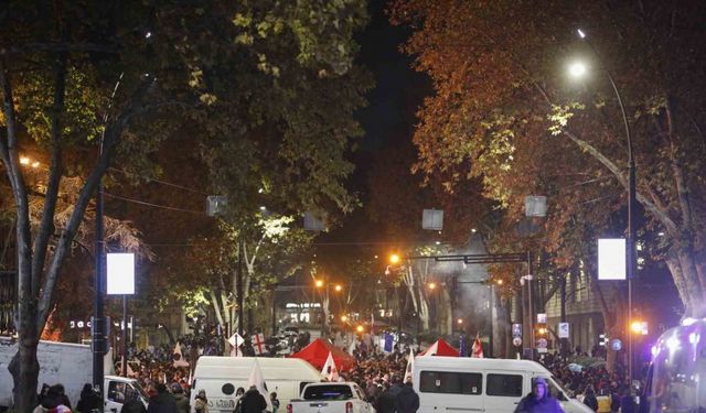 Gürcistan’da yol kapatıp çadır kuran protestoculara polis müdahalesi