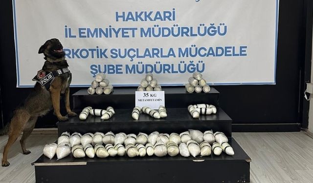 Hakkari’de 35 kilo metamfetamin ele geçirildi