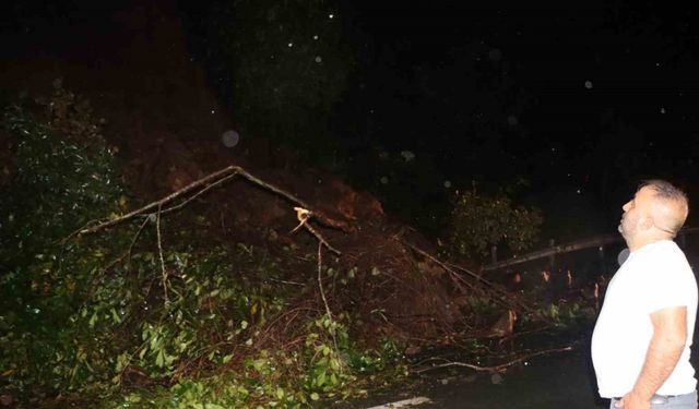 Karadeniz Sahil Yolu heyelan nedeniyle tek yönlü trafiğe kapandı