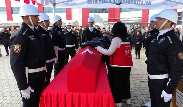 Malatya’da kazada şehit olan polis memuru için tören düzenlendi