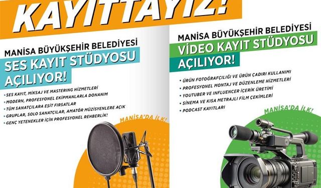 Manisa Büyükşehir’den ücretsiz video ve ses kayıt stüdyosu desteği